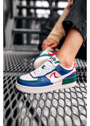 КРОССОВКИ ЖЕНСКИЕ NIKE AIR FORCE 1 SHADOW PINK BLUE НАЙК АИР ФОРС 1 ПРЕМИУМ No Brand розовые демисезоны (369391434)
