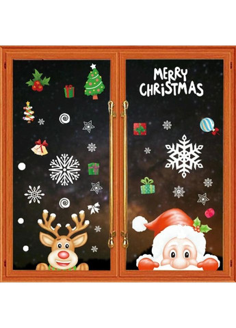 Набор новогодних наклеек на окно New Year 3 13777 20х30 см 8 листов No Brand (335583503)