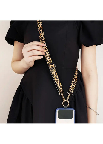 Универсальный текстильный ремешок-шнурок для телефона регулируемый по длине в расцветке леопард No Brand (328958180)