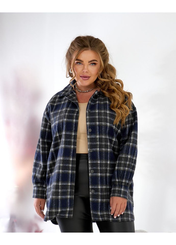 Синяя кэжуал рубашка в клетку MeeLan с длинным рукавом