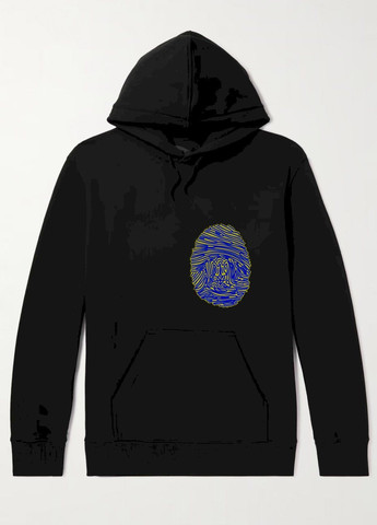 Черный худи мужская черная с флисом YAPPI рисунок (305003916)