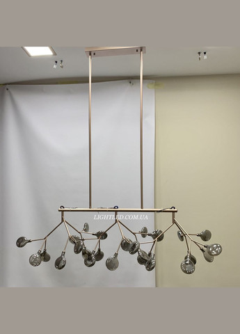 Розово-золотая люстра из стеклянных лепестков на 27 ламп Petals (918-LP264-27 RS+BK) No Brand (370072180)