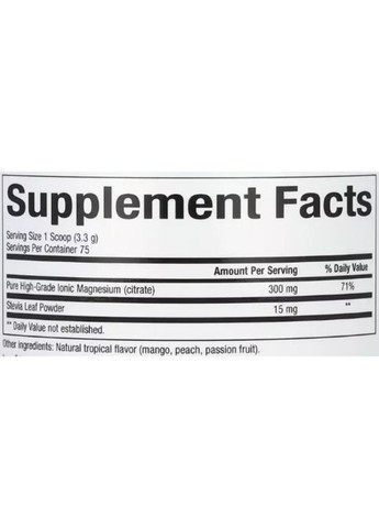 Stress-Relax Magnesium Citrate 250 g /75 servings/ Tropical mix Natural Factors (300109361)