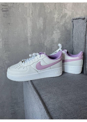 КРОССОВКИ ЖЕНСКИЕ NIKE AIR FORCE 1 LOW WHITE VIOLET НАЙК АИР ФОРС 1 ПРЕМИУМ No Brand белые демисезоны (368887653)