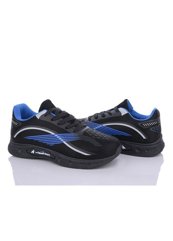 Чорні Осінні кросівки підліткові чорні з синім Paliament Fashion