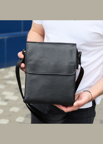 Сумка месенджер шкіряна барсетка для чоловіка чорна 35775 Tiding Bag (336182110)