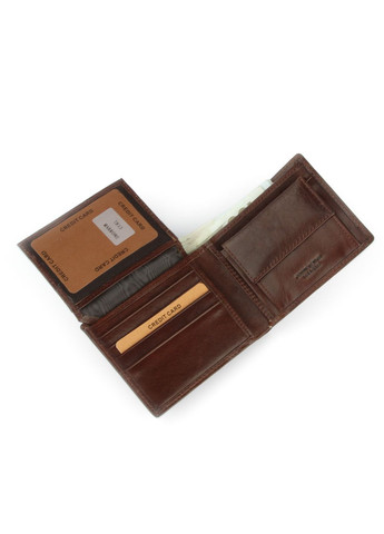Кошелек мужской кожаный Т813 коричневый без кнопки Virginia Conti (325396778)