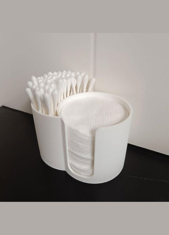 Подставка двойная для ушных палочек и ватных дисков белая (OK0071_1) No Brand (315885428)