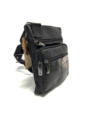 Черная кожаная мужская маленькая вертикальная мини сумка через плечо No Brand (292404329)