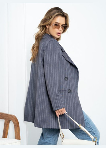 Серый женский полосатый удлиненный пиджак No Brand полосатый - всесезон