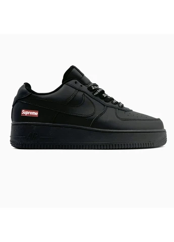 Чорні літні кросівки nike air force black supreme найк аір форс No Brand