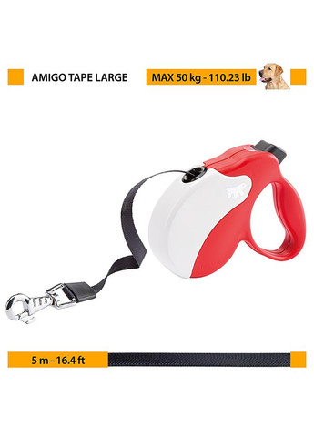 Поводок - рулетка для собак с лентой Amigo Tape (Ферпласт Амиго Тейп) 16 х 3.8 х h 15 см - L, Ferplast (298053761)