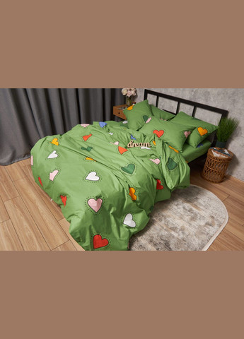 Комплект постельного белья Бязь Gold Люкс «» евро 200х220 наволочки 4х50х70 (MS-820005368) Moon&Star Rainbow Hearts (296910072)