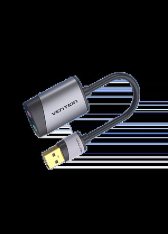 Адаптер USB External Sound Card 0.15M Gray Metal Type (CDKHB) Vention (300686198)