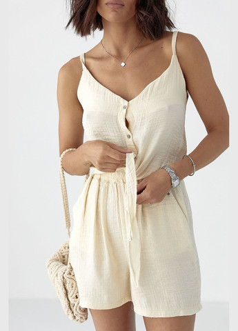 Літній костюм з топом на зав'язках та шортами Lurex (335401008)