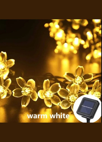 Уличная гирлянда Сакура на солнечной батарее 12 метров 100 LED теплый белый No Brand (370440524)