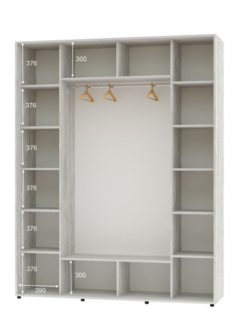 Шафа-купе тридверна 200*60*230 Сосна Натті 2 ДСП/Дзеркало з піскострумним малюнком ШК-05 Алекса (360437389)