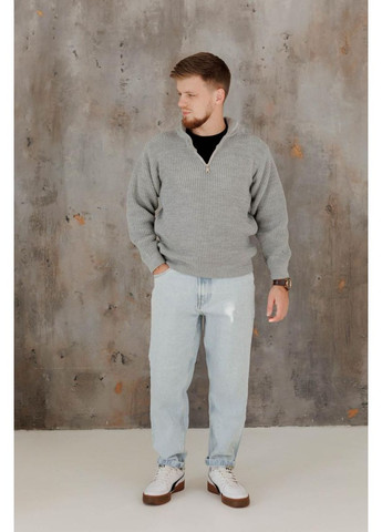 Сірий демісезонний чоловічий светр на блискавці artknit (ak38812p) Art Knit