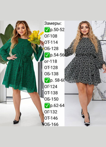 Зелена жіноча сукня із шифону колір зелений р.50/52 454510 New Trend