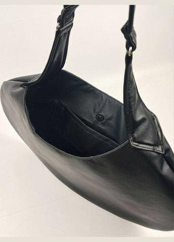 Сумка женская овальная из чёрной экокожи на плечо хобо No Brand (337990756)