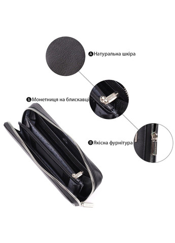 Практичний жіночий гаманець на одне відділення із зернистої натуральної шкіри 20863_1 (3622 nero) Чорний Tony Perotti (362027767)