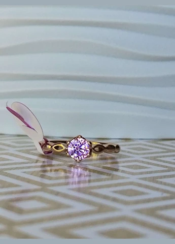Каблучка ксюпінг позолота 18к xuping медичне золото рожевий камінець Xuping Jewelry (337114078)