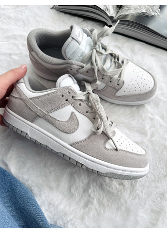 КРОСІВКИ ЖІНОЧІ NIKE SB DUNK LOW WHITE / GREY TEXTILE НАЙК СБ ДАНК No Brand сірі демісезони (368886048)