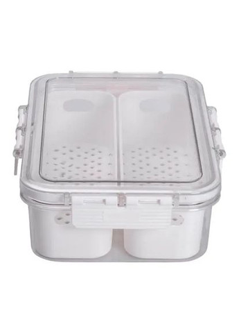 Контейнер для зберігання пластиковий на 2 секції Yiwu HP-27-11 31×16×7.5 см Білий No Brand (351361392)