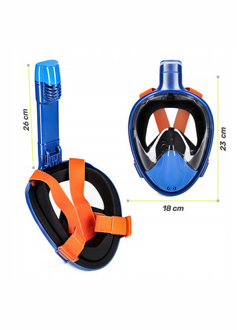 Маска для снорклинга полнолицевая, со складной трубкой Size S/M Blue (P-5905973405454) TSUNAMI (345707436)