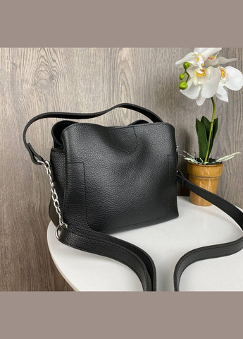 Женская мини сумочка на плечо натуральная замша + эко кожа черная, качественная сумка для девушек No Brand (334730099)