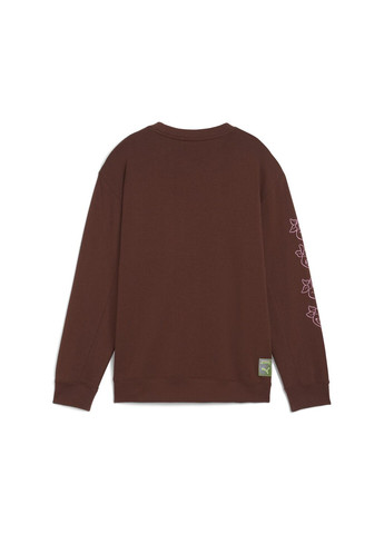 Puma детский свитшот hoops x tmnt relaxed graphic crew youth однотонный коричневый спортивный хлопок, эластан