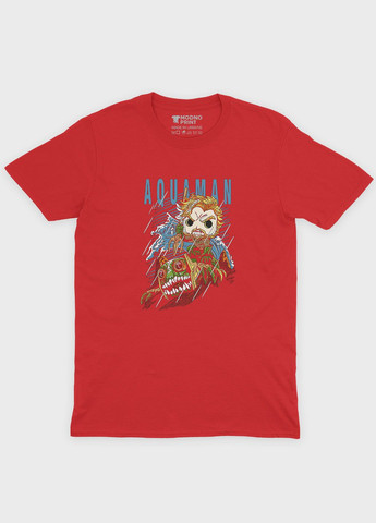 Красная демисезонная футболка для девочки с принтом супергероя - аквамен (ts001-1-sre-006-001-001-g) Modno