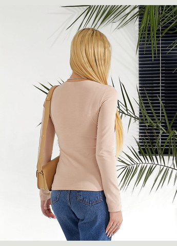 Лонгслів з вирізом каре бежевий XOROSHA (325828041)