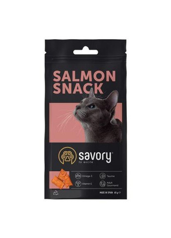 Хрумкі ласощі Snack Подушечки для вибагливих котів, з лососем, 60 г (*) Savory (322589567)