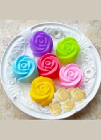 Молд силікновий Маленькі трояндочки 6 штук 7 на 3 см різнобарвний Jannet молди (345641074)