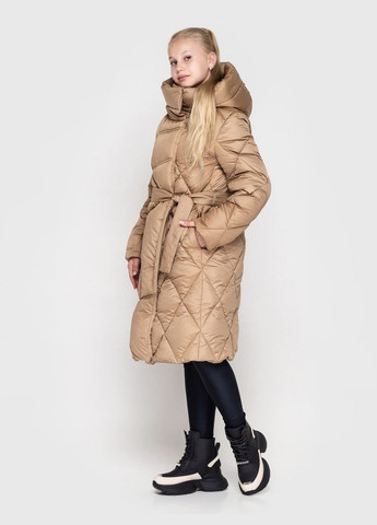 Комбинированная зимняя пальто свитло - капучиновий Cvetkov Эйлин