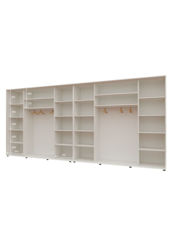 Шкаф-купе шестидверный Комфорт Мебель 540*60*220 см Белый 4 двери ДСП + 2 двери Зеркало Макси Комфорт Меблі (360433828)