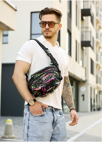 Мужская тканевая сумка через плечо принт ABSTRACT (11160301517) Sambag (361244812)