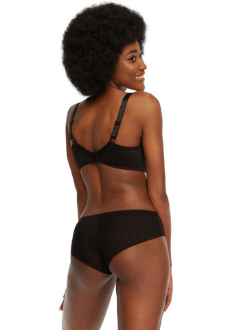 Чёрный минимайзер мягкий бюстгальтер для пышной груди Kinga с косточками