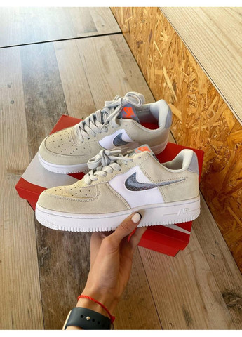 Белые демисезонные кроссовки мужские nike air force 1 low yellow white найк аир форс 1 премиум No Brand