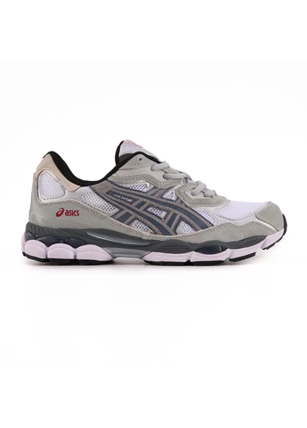 Белые летние кроссовки asics gel-nyc white steel grey асикс гель нюк No Brand