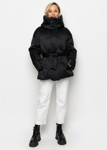 Чорна куртка з натуральним утеплювачем 88-916-3w-wy чорний h44711-bk sam Samange