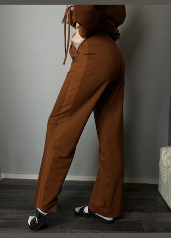 Спортивные штаны-палаццо женские терракотовые Style MKSH2435-2 Modna KAZKA (276650184)