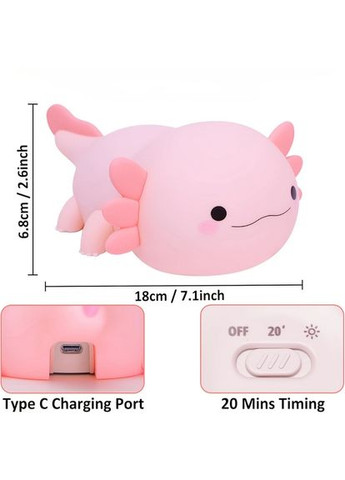 Ночник силіконовий акумуляторний Аксолотль DS-AX-01 No Brand (329852538)