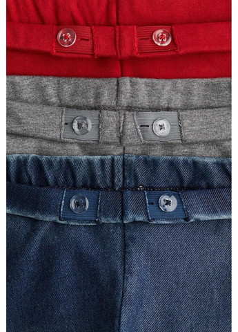 Набір дитячих теплих легінсів 3 шт для дівчинки Сині/Сірі/Червоні (25120508) H&M (371685834)