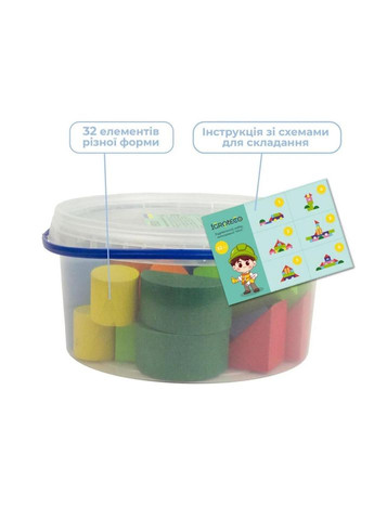 Деревянный конструктор "Строительный набор" 900750, 32 детали No Brand (362568498)