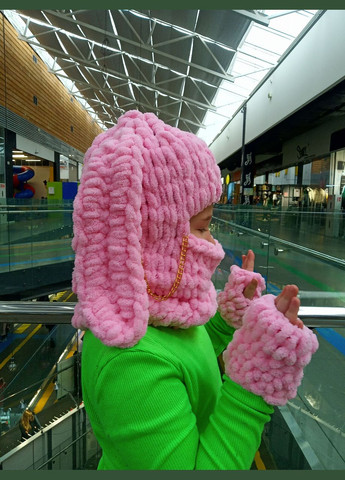 Детская вязаная балаклава с ушками + варежки в подарок 2 Льва (354331508)