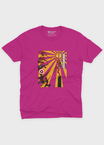 Розовая демисезонная футболка для девочки с принтом антигероя - дедпул (ts001-1-fuxj-006-015-020-g) Modno