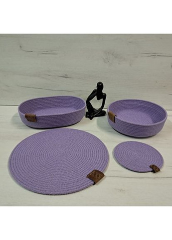 Плейсмат з бавовняного шнура, підтарільник під гаряче світлий фіолет Vian-Dizain (373260037)