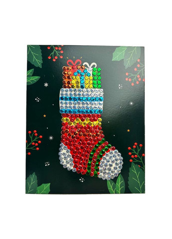 Набір для творчості мозаїка з паєток "Різдвяна шкарпетка" НТ-37-02 Апельсин (369475408)